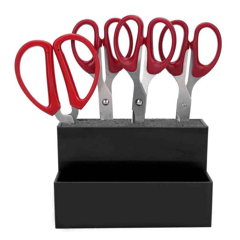 Tomotato Professional Salon Shear Holder Rack, Salon Hairdressing Combs Clips Box Scissors Storage Box Organizer Case Barber Accessories, for Hair Stylist Office Home(Black)