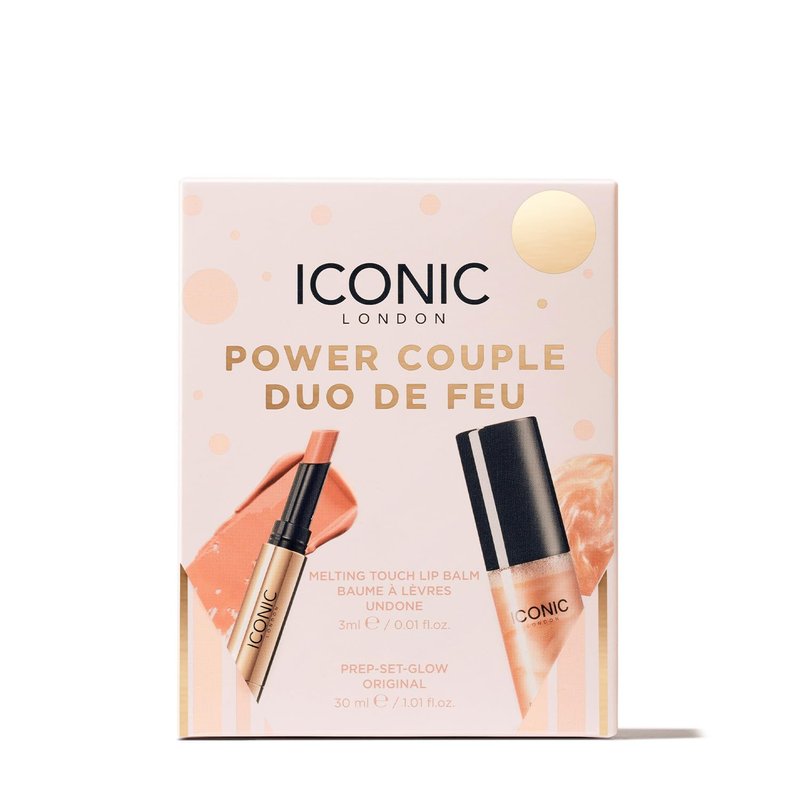 ICONIC LONDON Power Couple Gift Set | Includes Melting Touch Lip Balm (Undone) and Prep-Set-Glow (Original)