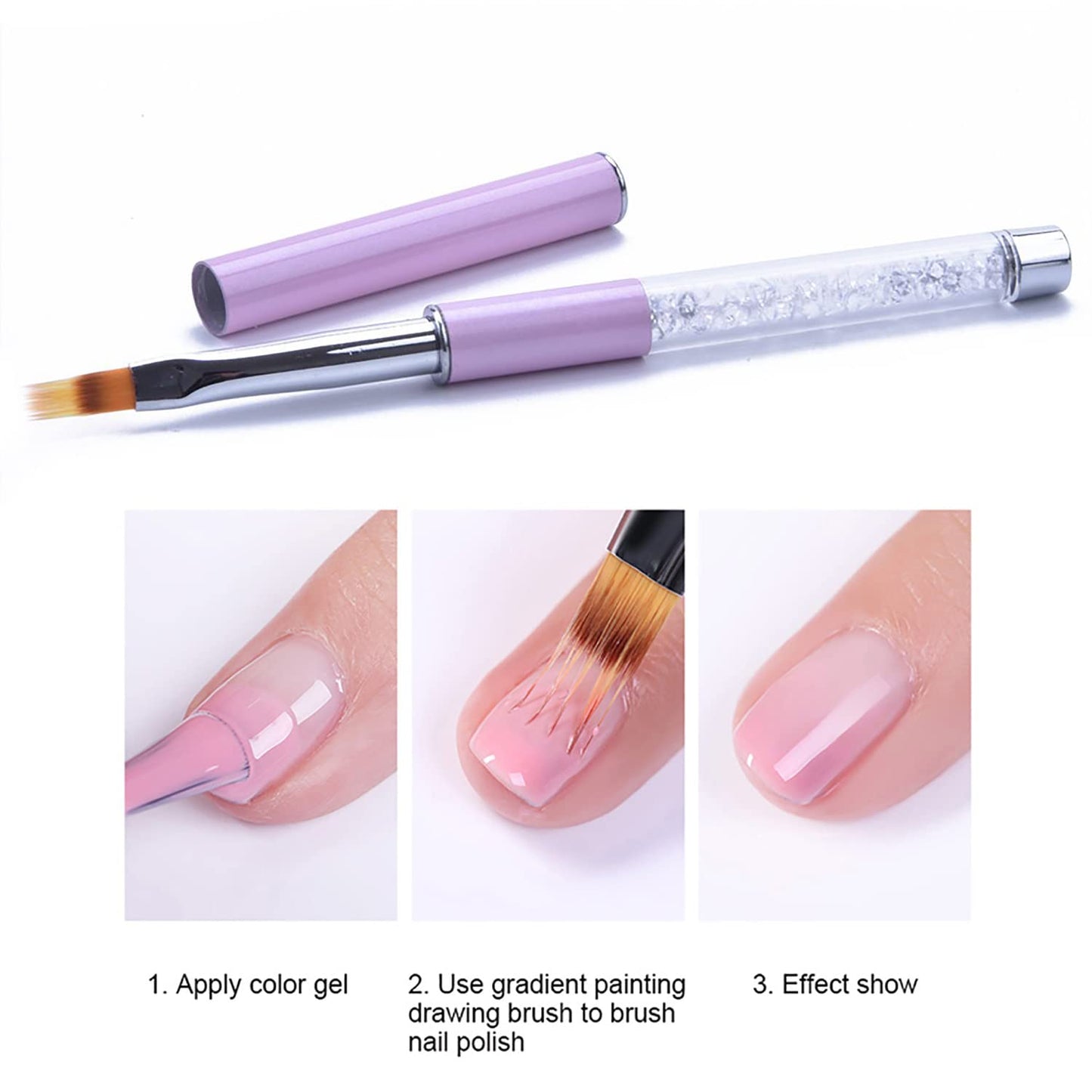 Ombre Nail Art Brushes - 5Pcs Detail & Liner Brush Set for Acrylic Nails | Precision Painting Tools