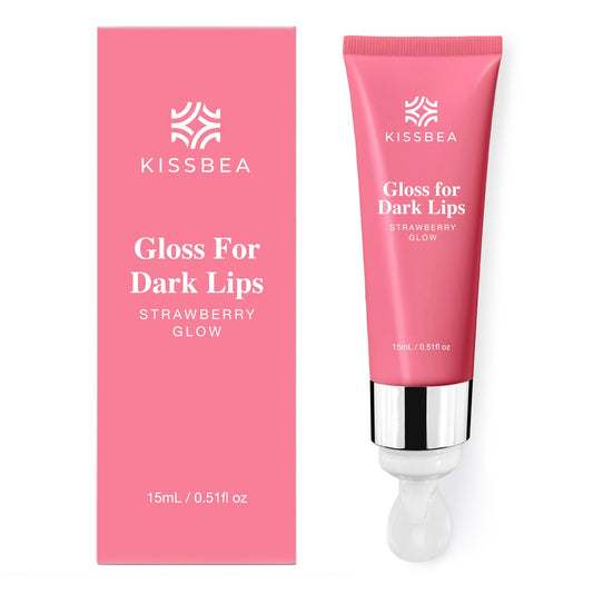 KissBea Lip Lightening for Dark Lips: for Smokers, Dry or Uneven-Toned Lips – Restores Natural Look & Moisture with VC, Lemon Peel & Licorice – Refreshing Strawberry Scent – 15 mL