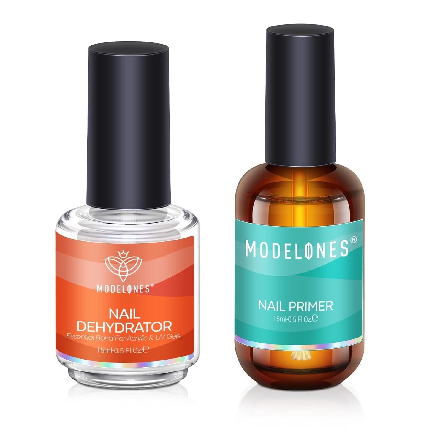 Modelones Nail Dehydrator and Primer Kit - Acid-Free Base Coat & Hema-Free Builder Gel, 15 ml