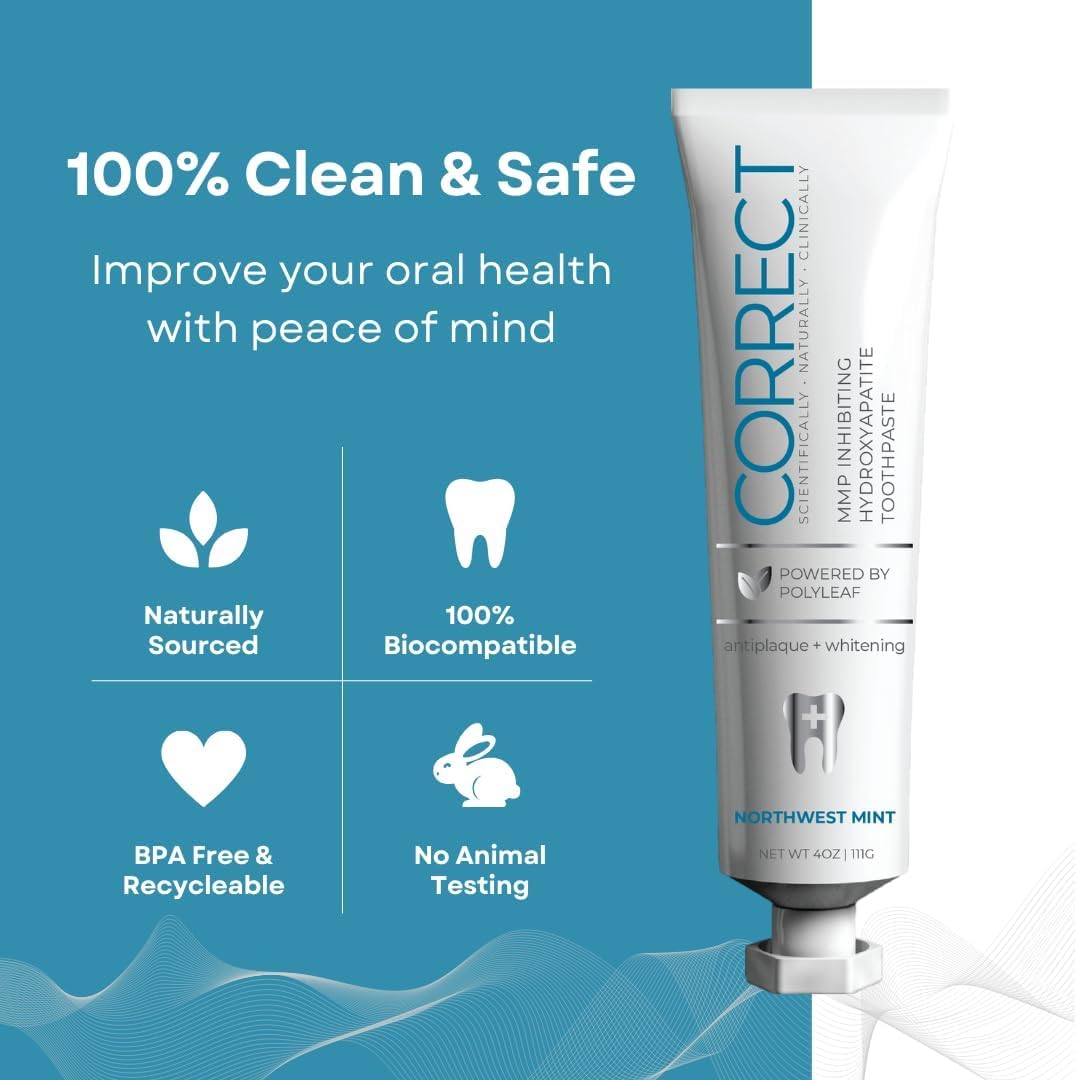Fluoride-Free Nano-Hydroxyapatite Toothpaste – Whitening, Sensitive Teeth, MMP Inhibiting, Antiplaque, Remineralizing, Created by Doctors + Dentists for Gum Health, SLS-Free, Made in USA, 4oz, 2-Pack