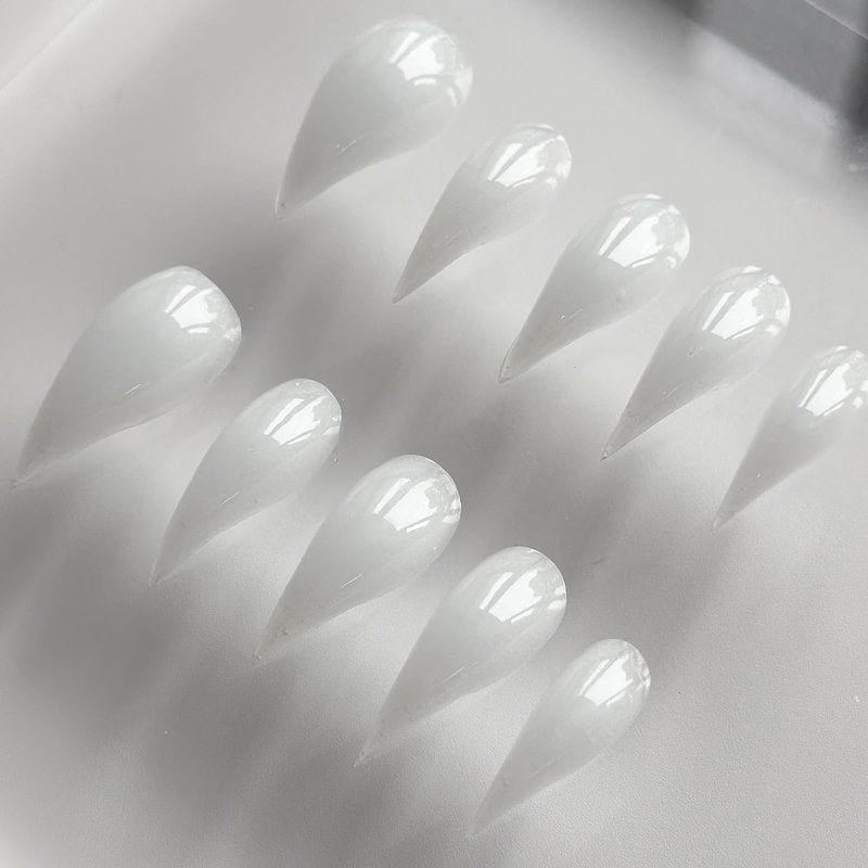 Luxury Press on Nails Medium Curved Stiletto Handmade Eagle Claw Unique Reusable ABS Material Fake Nails Dragon Claw False Nails with Designs Cat Claw Glossy Glue on Nail Thick Acrylic Nail(M)
