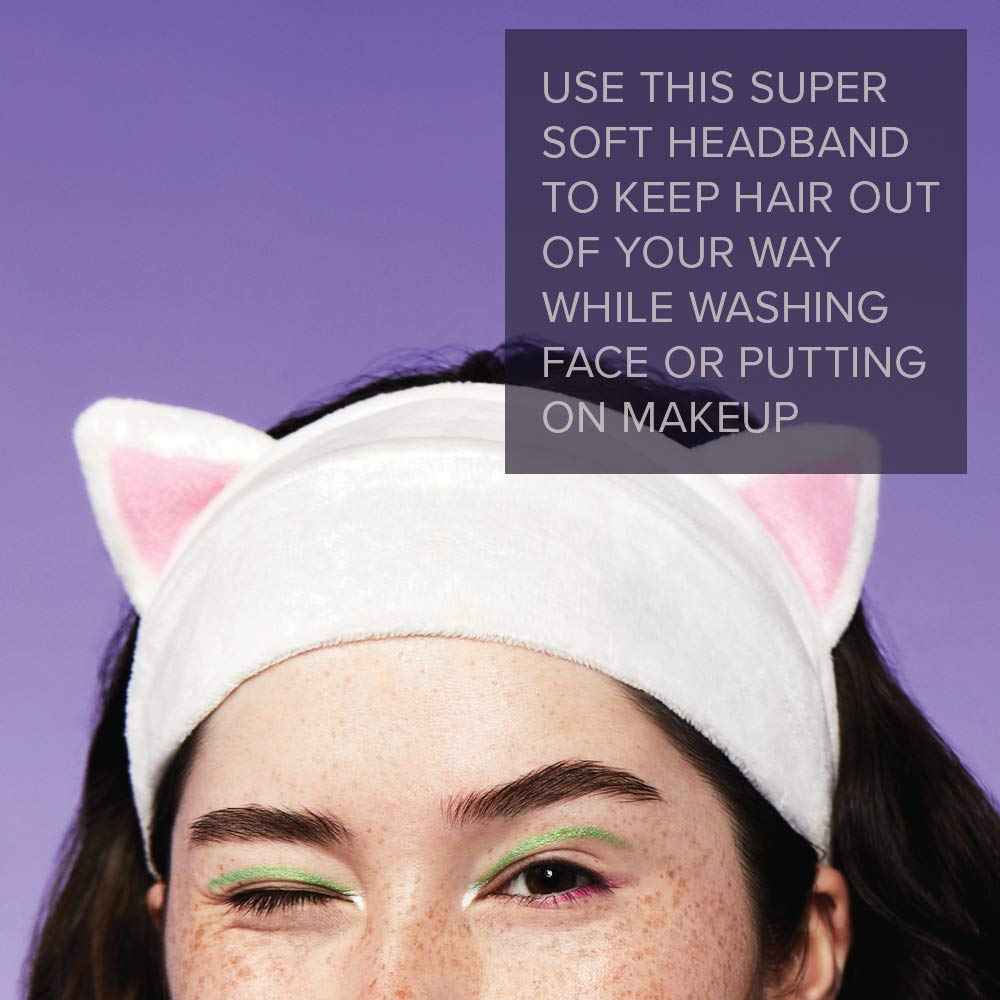 I DEW CARE Hydrogel Eye Patch - Starlit Kitten, 5 EA + Face Wash Headband - White Cat, 1 Count Bundle