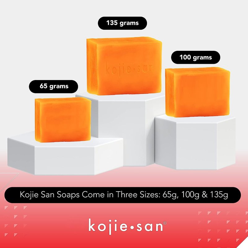 Kojie San Skin Brightening Soap - Original Kojic Acid, Dark Spot Remover Bar Soap with Coconut & Tea Tree Oil- 135g x 4 Bars