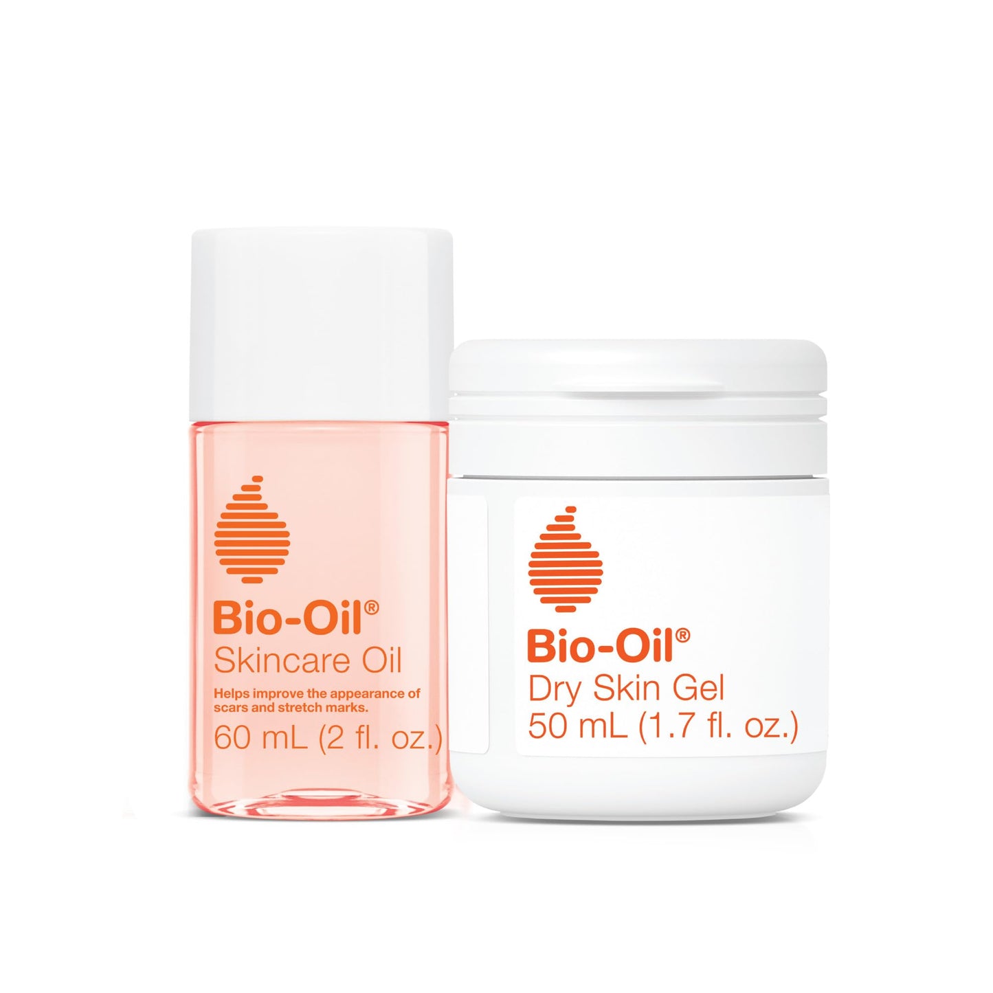 Bio-Oil Travel Skincare Bundle for Scars, Stretch Marks, and Dry Skin, Includes Skin Care Oil (2 oz) and Dry Skin Gel (1.7 oz)