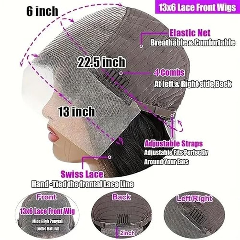 30 Inch 13x6 Lace Front Wigs Human Hair Straight HD Lace Front Wigs Human Hair Pre Plucked Straight Wigs Human Hair 13x6 Straight Lace Frontal Wigs 200 Density Glueless Wigs Human Hair for Women