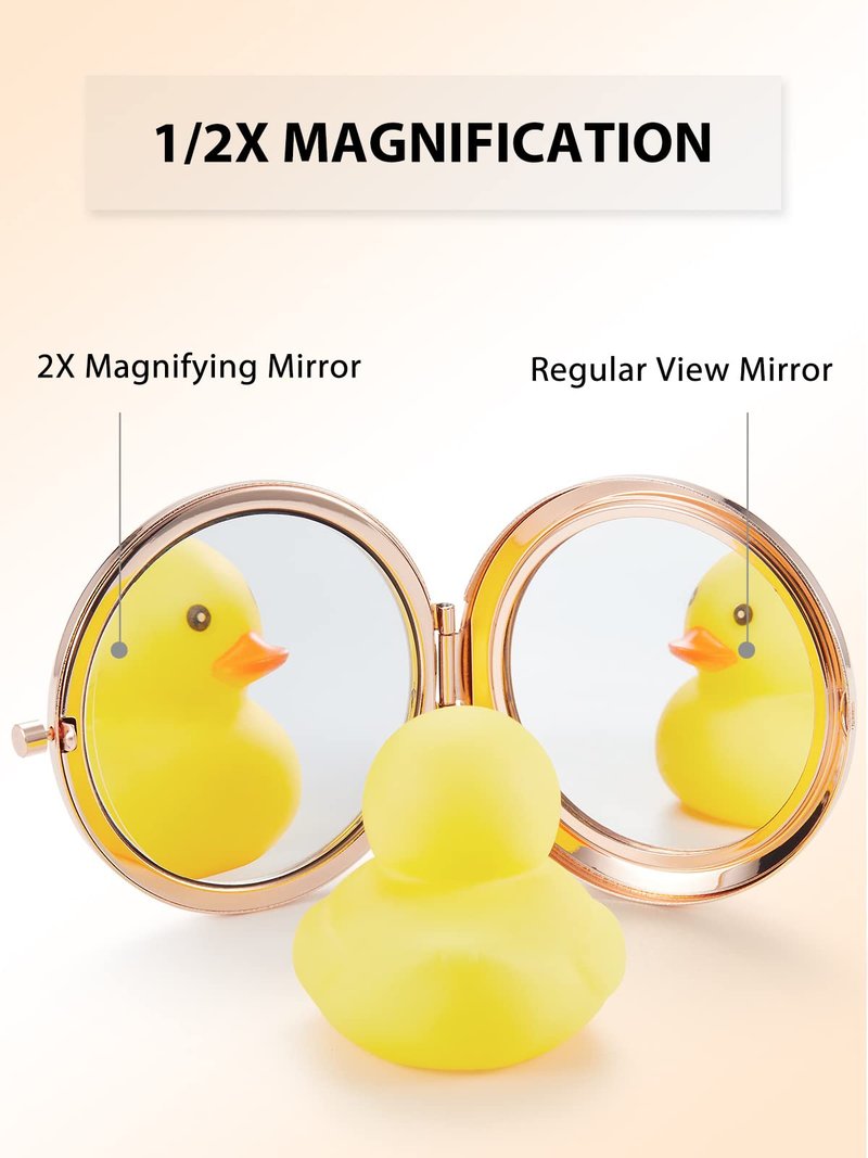 Getinbulk Compact Mirror Bulk, Pack of 12 Double-Sided 1X/2X Magnifying Metal Makeup Mirrors(Round, Rose Gold)