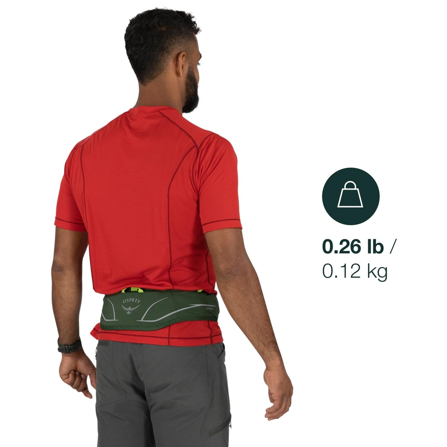 Osprey Duro Dyna LT Hydration Waist Pack with Hydraulics Soft Flasks for Running, Phantom Grey/Toffee Orange