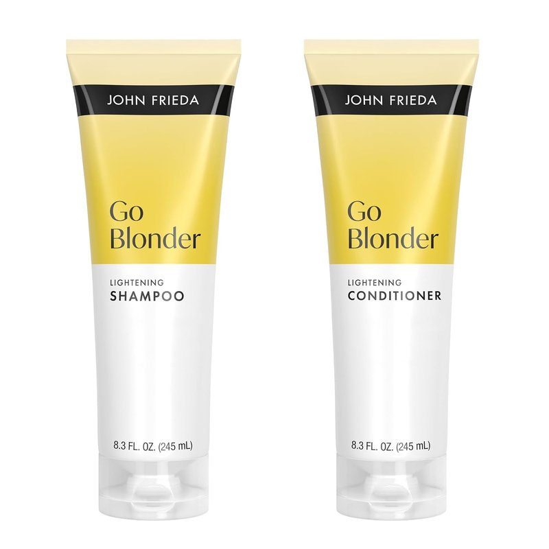 John Frieda Go Blonder Shampoo & Conditioner Set - Gradually Lightens Blonde Hair | 8.3 oz, Pack of 2