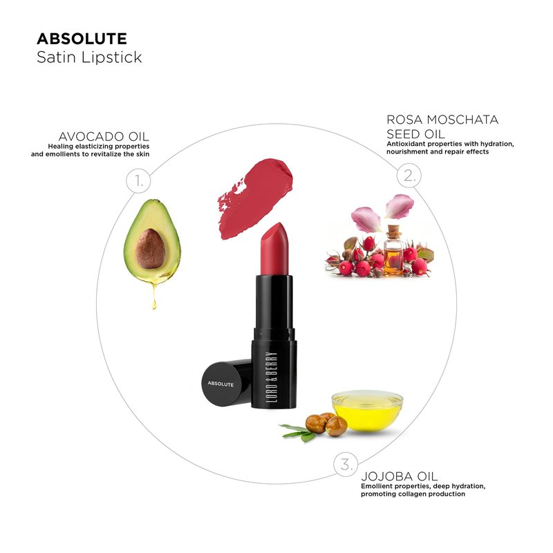 Lord and Berry Absolute Velvet Lipstick - Makeup Lipstick with Jojoba Oil, Avocado Oil and Rose Flower Extract - 7435 Kissable - 0.14 oz