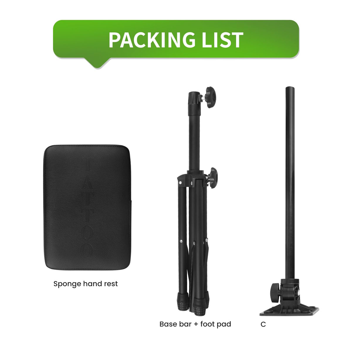 Bambooshoot Tattoo Armrest Stand Tripod, Tattoo Adjustable Armrest Portable Tattoo Arm Rest, Durable Tattoo Arm Rest Tripod, Adjustable Height and Tilt, For Studio Salon Tattoo Supplies