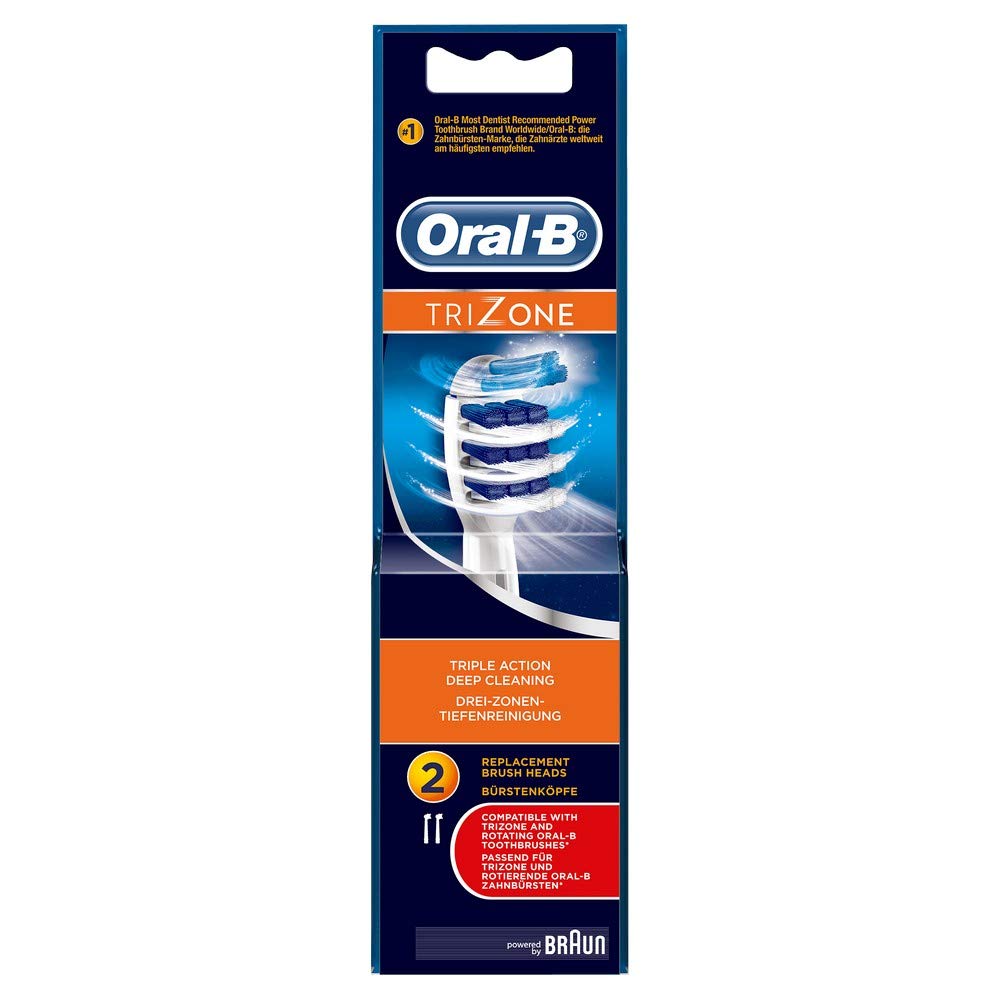 Oral-B Trizone Toothbrush Heads Replacement Refills for Electric Rechargeable Toothbrush, Bristles Sweep in-Between Teeth for a Deep Clean, Pack of Two