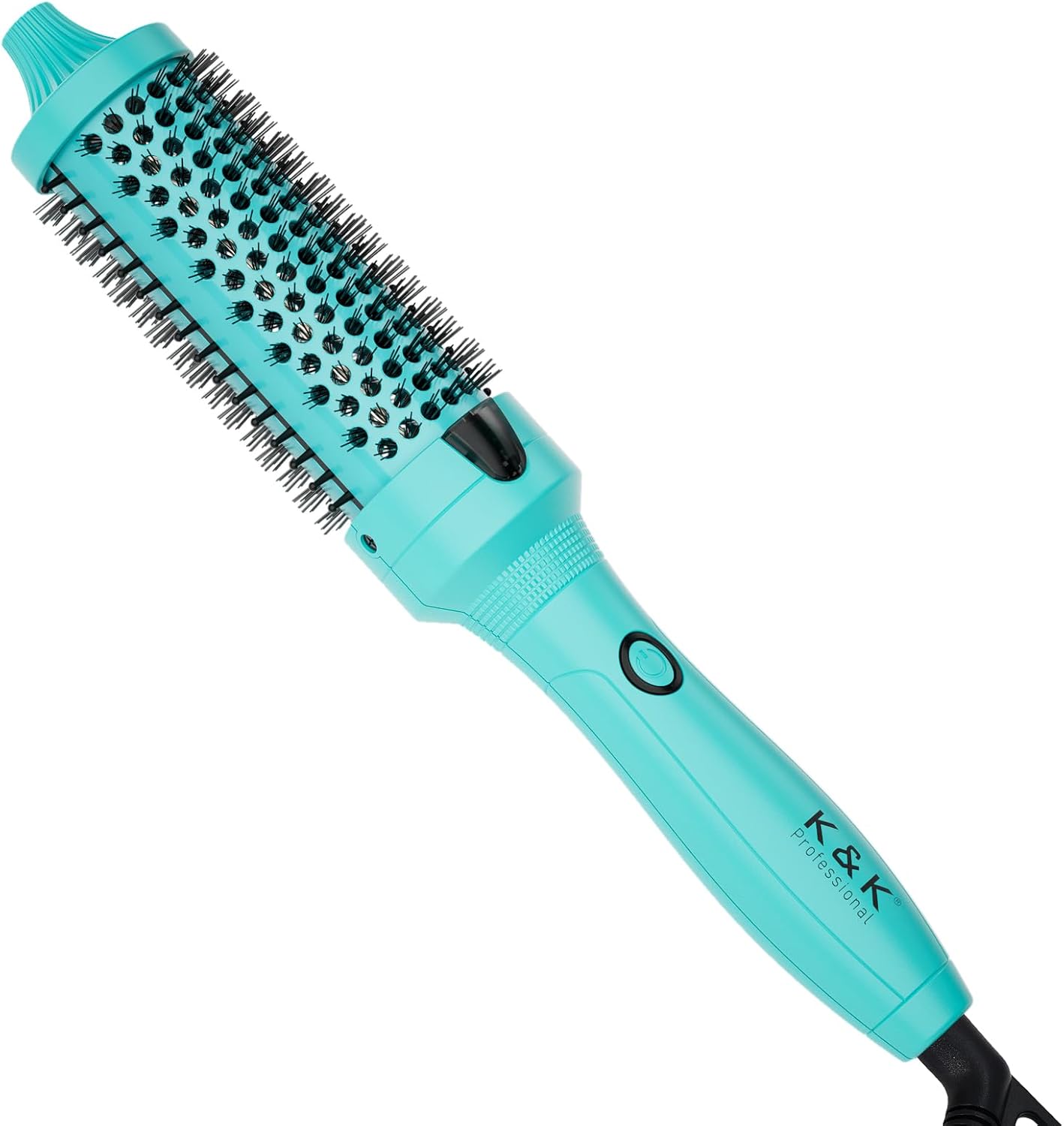 K&K Thermal Brush - 1.5 Inch Heated Round Curling Iron | Ionic Ceramic Volumizing Tool for Professional Styling