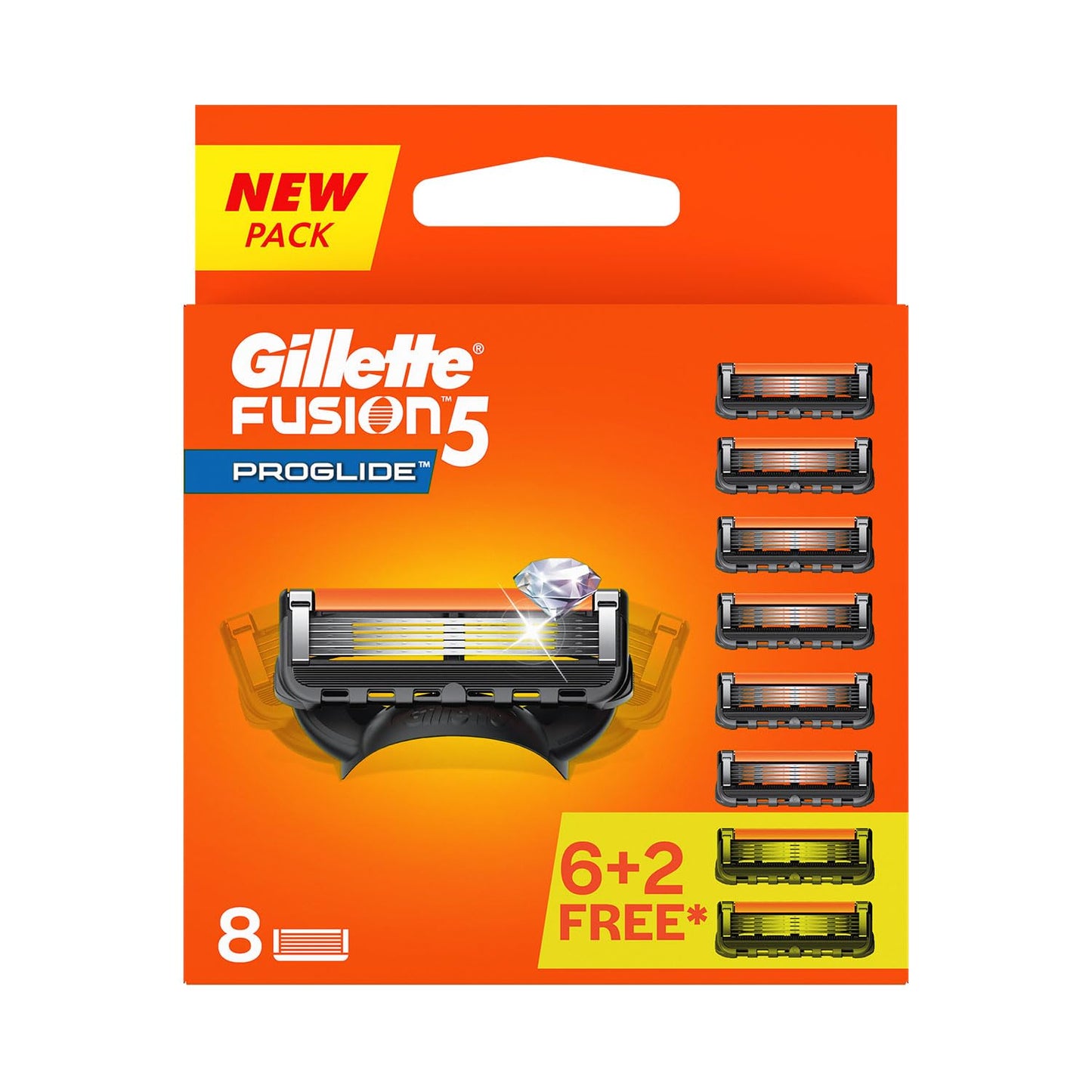 Gillette Fusion5 ProGlide Men's Razor Blades, 8 Blade Refills (Packaging May Vary)