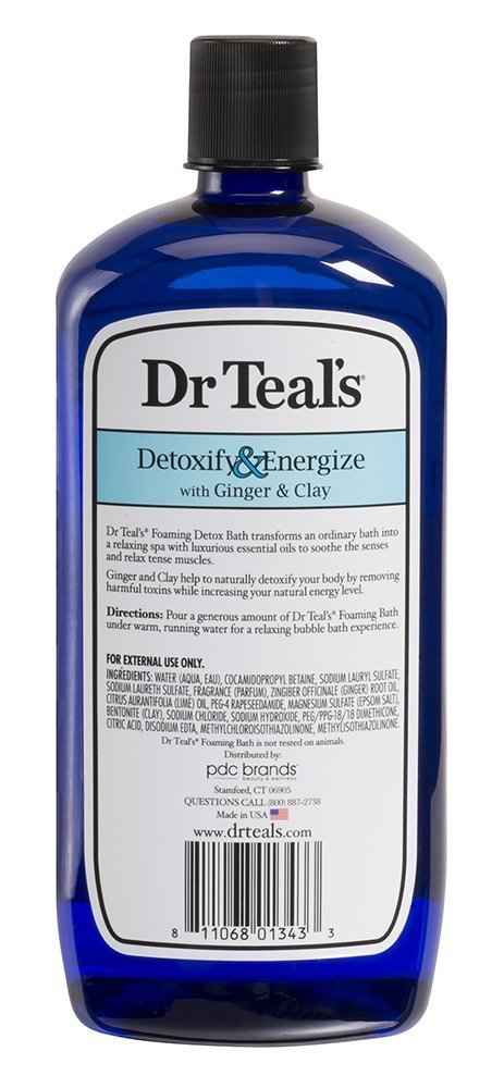 Dr. Teal's Ginger & Clay Foaming Bath Gift Set (2 Pack, 34oz Ea.) - Detoxify & Energize Ginger & Clay Blended with Pure Epsom Salt - Essential Oils Remove Toxins & Relieve Daily Stress