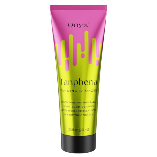 Onyx Tanphoria Indoor Tanning Bed Lotion with Bronzer and Accelerator - Anti-Orange Dark Tanning Lotion - Coffee Infused Formula for Deeper Bronze Color | Soft Smooth Firm-Looking Skin | 8.5 Fl Oz