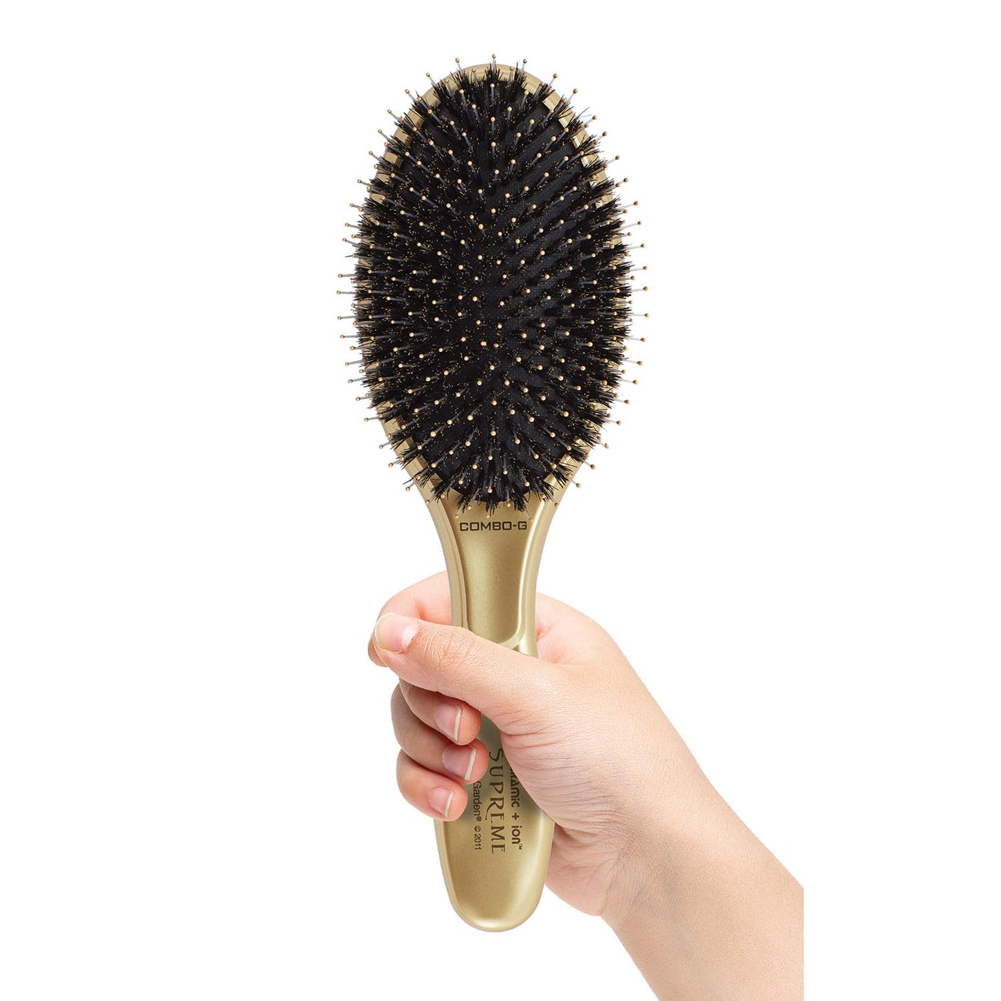 Olivia Garden Ceramic + Ion Supreme Paddle Hair Brush for Men and Women - Professional Boar Bristle Hair Brush for All Hair Lengths - Frizz-Free Results