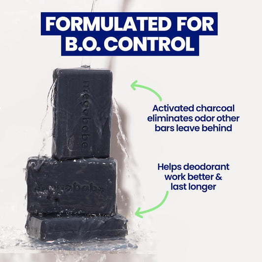 Megababe Underarm Bar Soap - Space Bar | With Detoxifying Charcoal for Odor Control | 4.5 oz - 3 Pack
