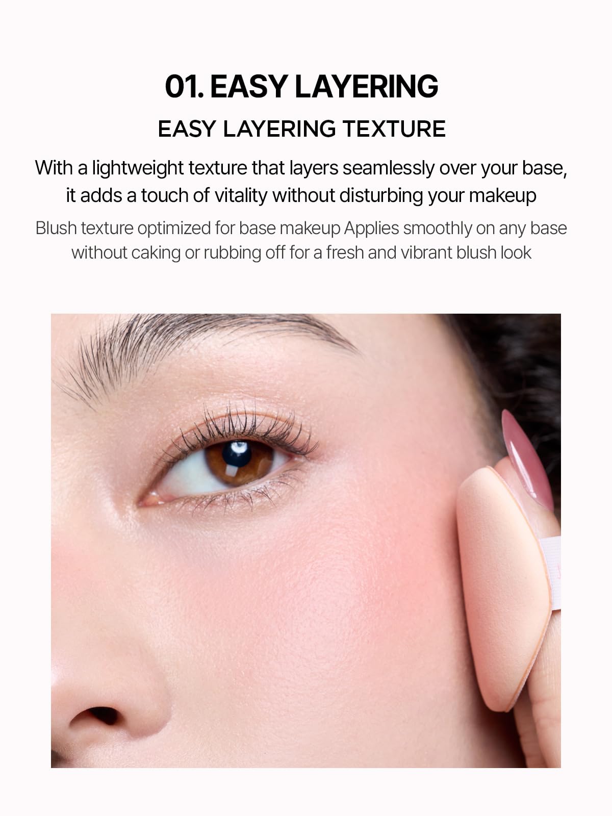 JUNG SAEM MOOL Artist Cushion Blush | Easy to Blend with Puff, Buildable Liquid Blush for Cheeks with a Natural & Matte Finish, Korean Makeup (Blur | Merry Pink)