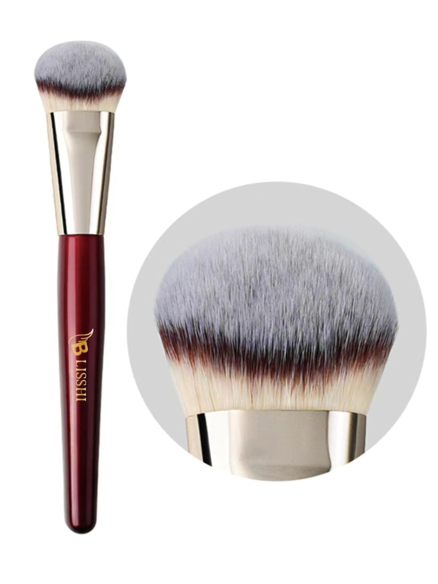 BLISSHI-Foundation Brush- Contoured makeup Brush-Perfect for Cream and Liquid Foundation Application-Blushing-Bronzer-Ideal for Blending and Highlighting Face Brush