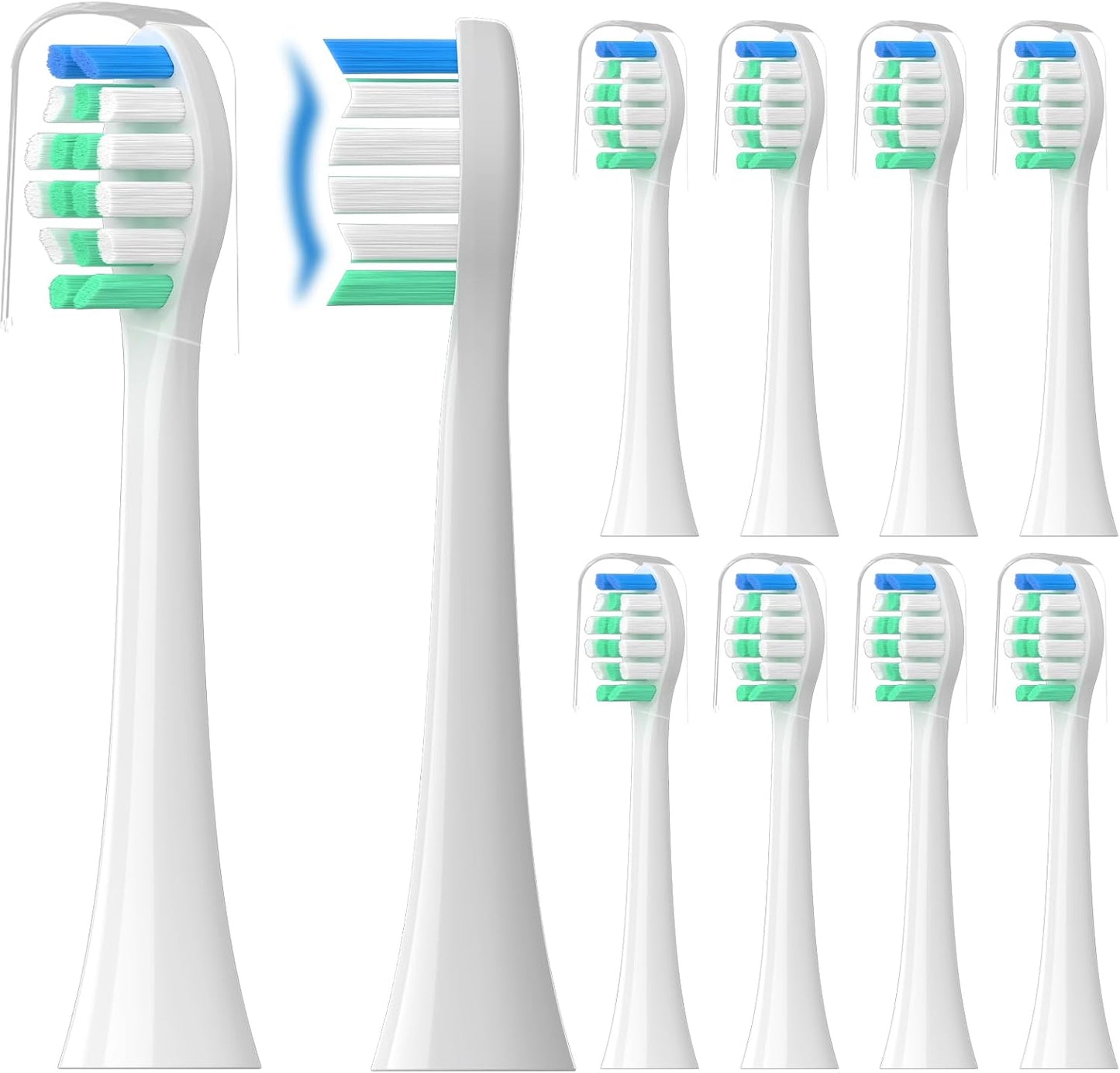 Replacement Toothbrush Heads for Philips Sonicare - 10 Pack Soft Electric Brush Heads for Optimal Plaque Control | Compatible with HX9023/65 Models