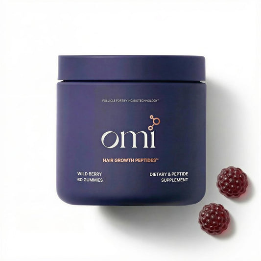 OMI - Peptides for Hair Growth, Gummies for Women with Patented Follicle Fortifying Biotechnology, Now in Delicious Wild Berry Flavor (60 Gummies)