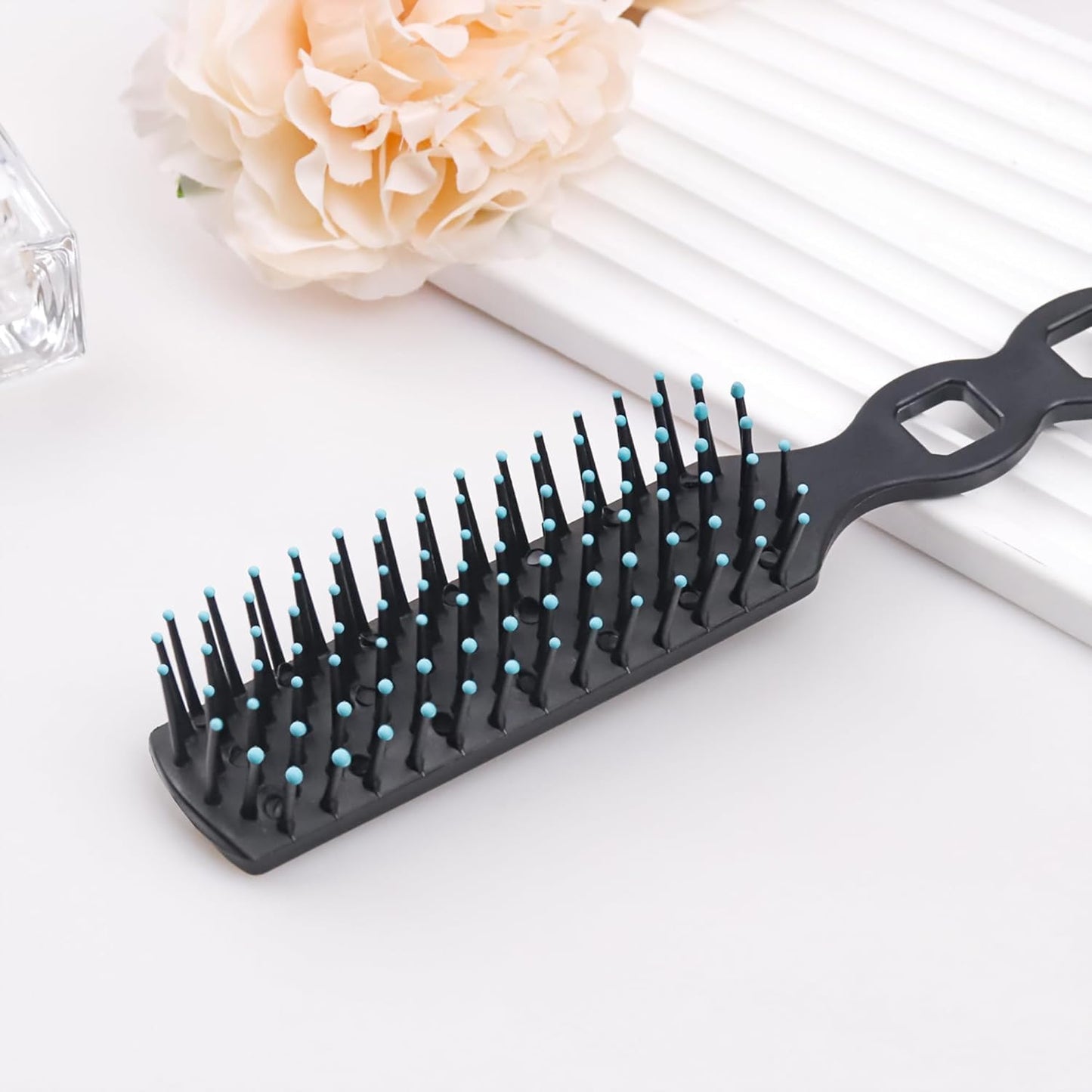 50 Pack Hair Brushes in Bulk for Homeless, Hair Brush Bulk Soft Bristles Brush for Curly Wavy Hair Blow Drying Styling Detangling Suitable for Shelter, Hotel(Black)