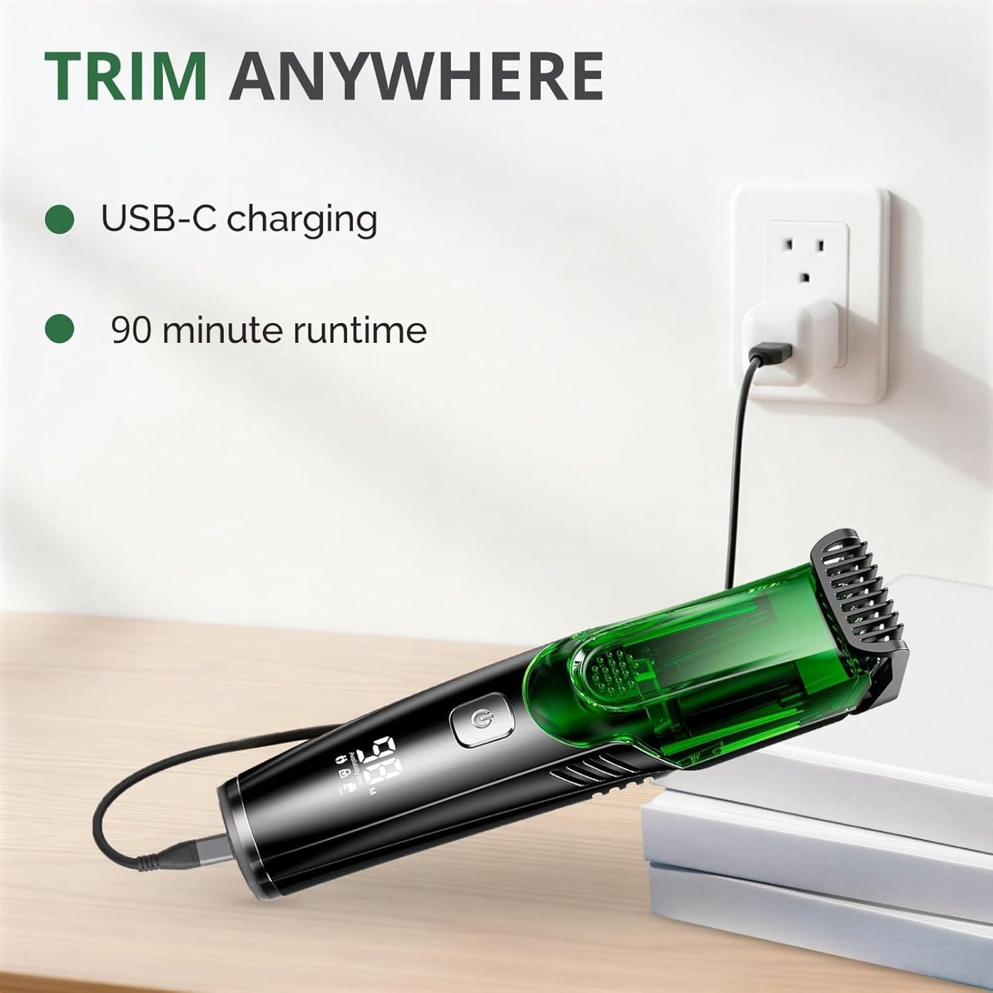 Beard Trimmer for Men - Adjustable Length Comb (1-20mm) | IPX6 Waterproof Electric Trimmer for Beard & Mustache