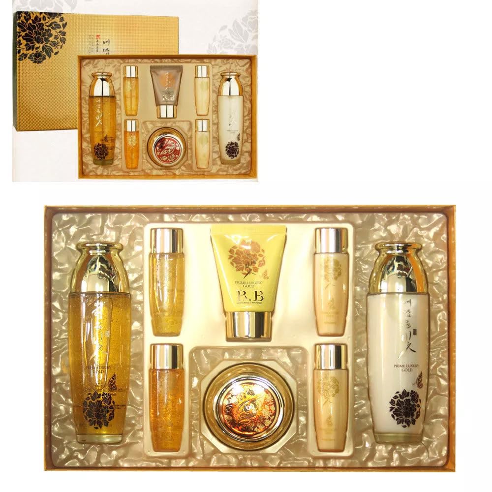 Luxury Gold Women’s Facial Skin Care Set - Nourishing & Moisturizing 4-Piece Korean Cosmetic