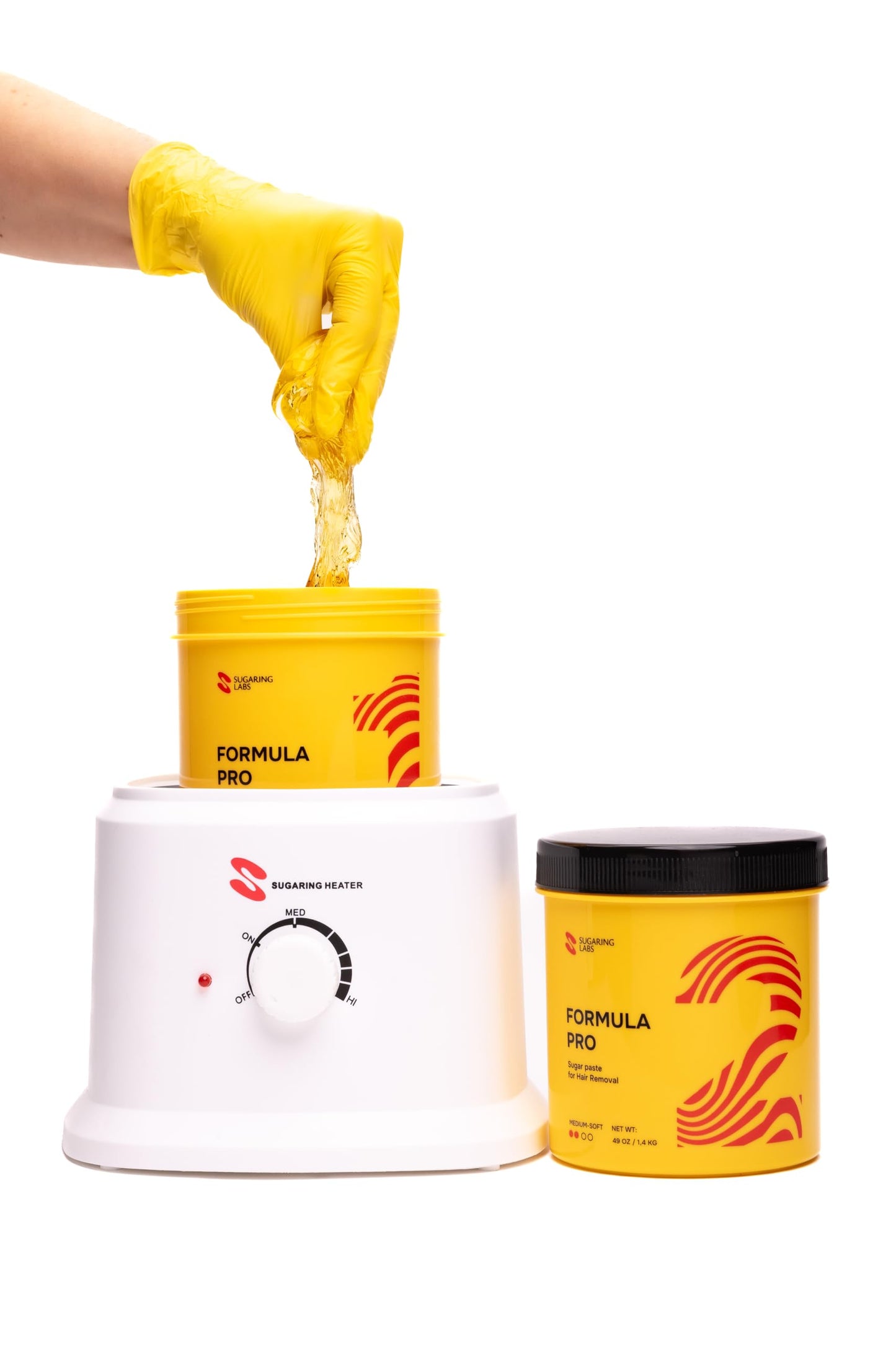 Sugaring Paste FORMULA PRO for Hair Removal SOFT-MEDIUM for Legs, Arms, Facial Hairs, Sugar Wax Kit 49oz / 3lb