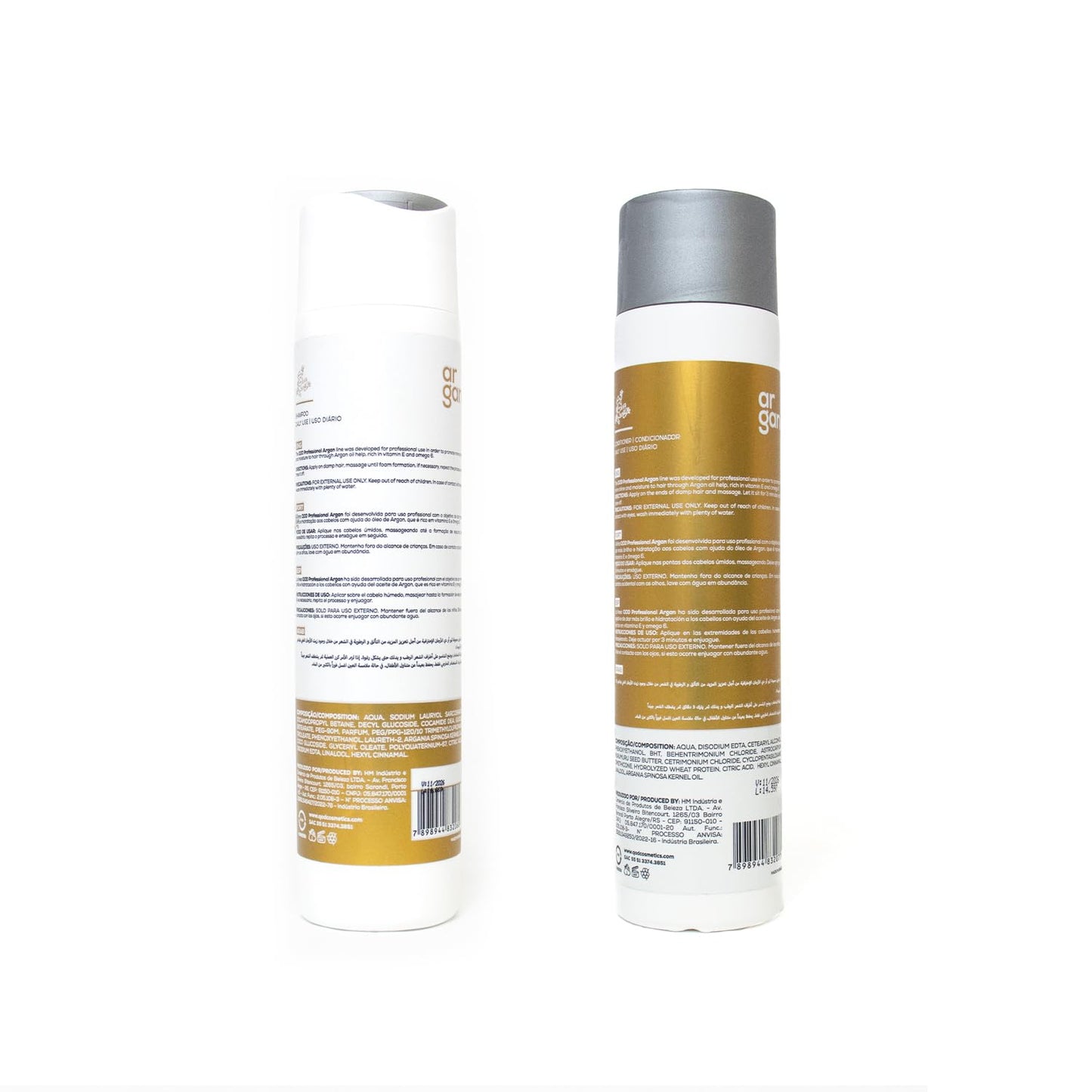 QoD PRO Argan Shampoo and Conditioner Set | For Dry, Damaged, Frizzy and Dull Hair | Promotes Shine and Softness | 300ML - 10fl oz each