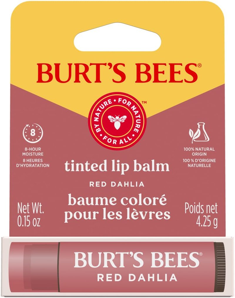 Burt's Bees Tinted Lip Balm - Red Dahlia | Moisturizing 0.15oz Hydrating Formula