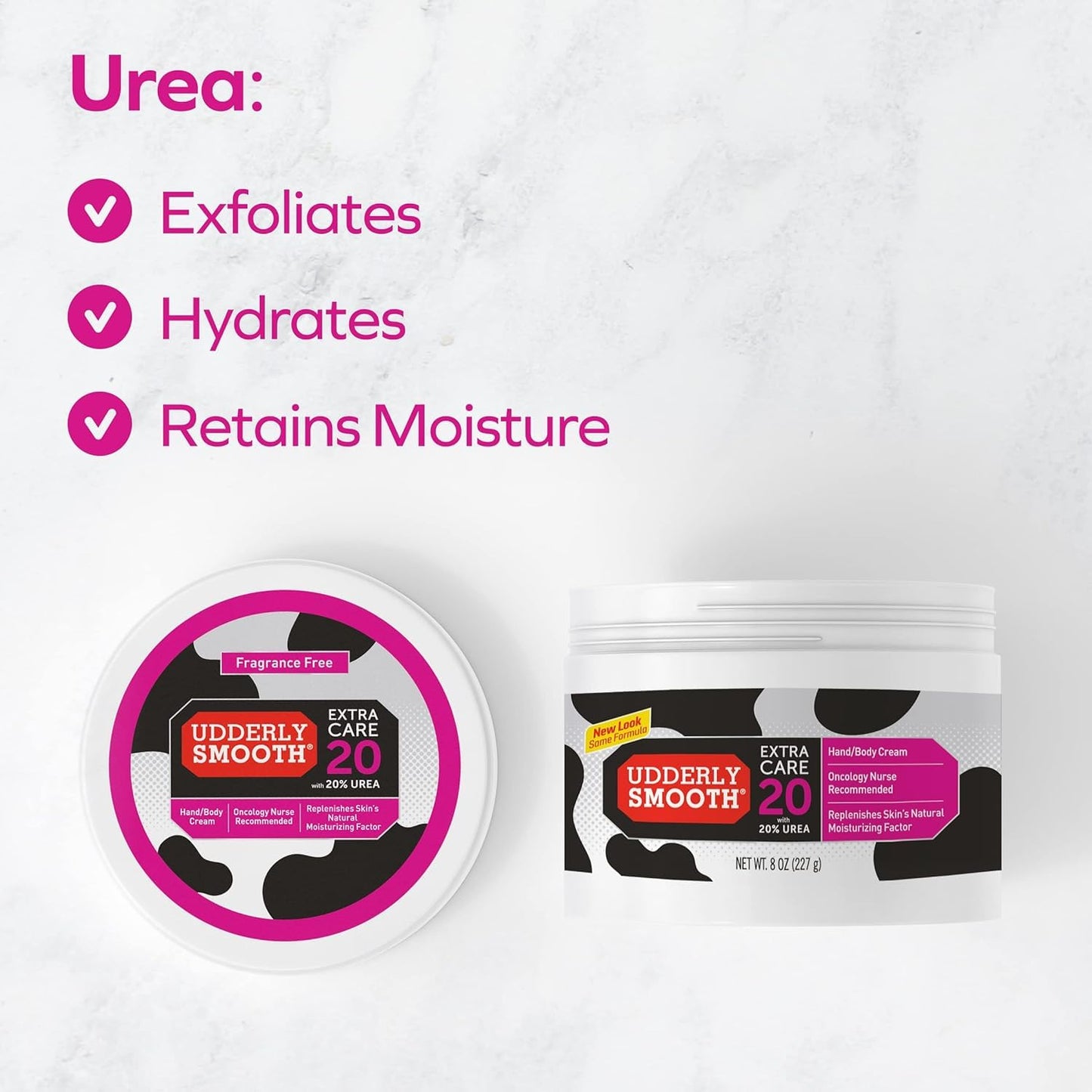 Udderly Smooth Extra Care Hand/Body Cream with 20% Urea, Replenishing, Fragrance Free, 8 OZ - 3 Pack