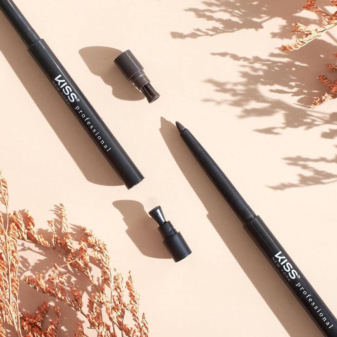 Kiss NEW YORK Pro Intense Gel Eyeliner with Built-In Sharpener, Waterproof, Smudge-Proof, Long Lasting Gel Eyeliner Pencil (Black)