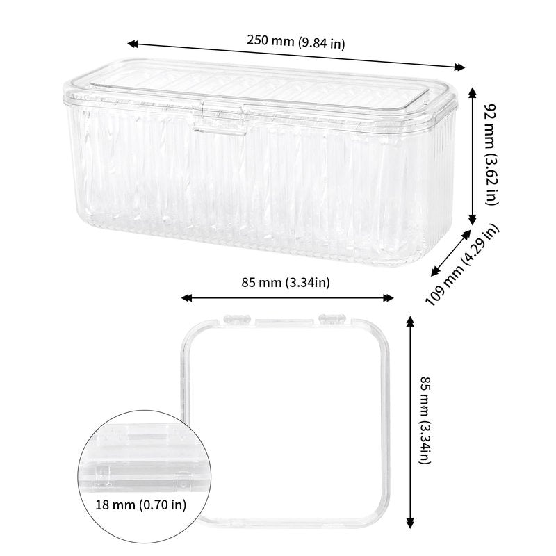 JAPCHET 24 PCS 3.3 Inch Press on Nail Organizer, Clear Storage Box with 2 Big Storage Box for Nails Display Home Salon