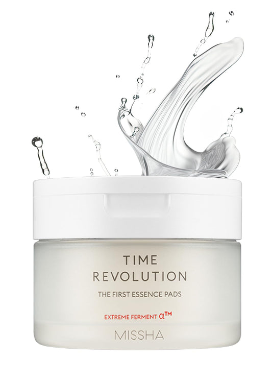 MISSHA Time Revolution The First Essence Toner Pads (75 pads) - Exfoliating Pads Enhanced with AHA, Moisturizing, Larger Size, Advanced Ferment Absorption