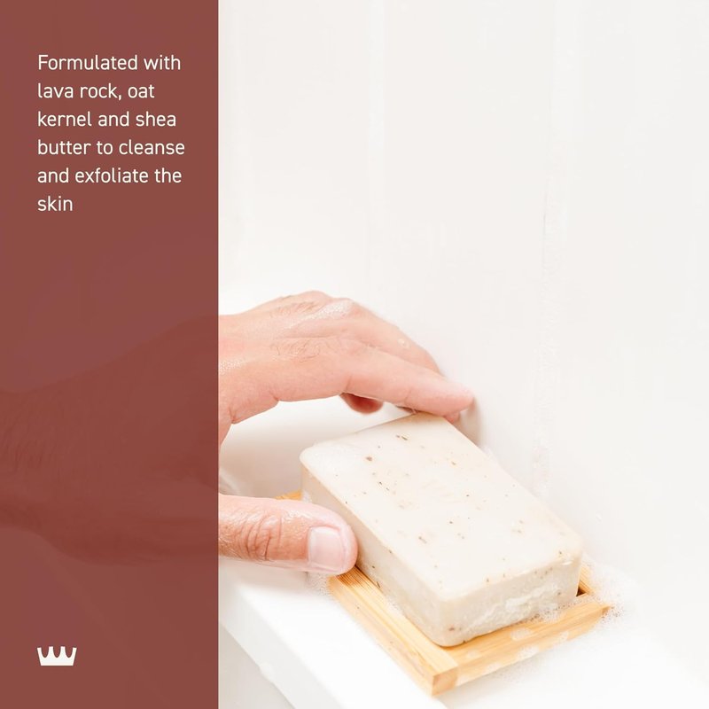 Cremo Exfoliating Body Bar for Men - Bourbon & Oak Scent | Hydrating 5oz Bar for Buffing & Cleansing Skin