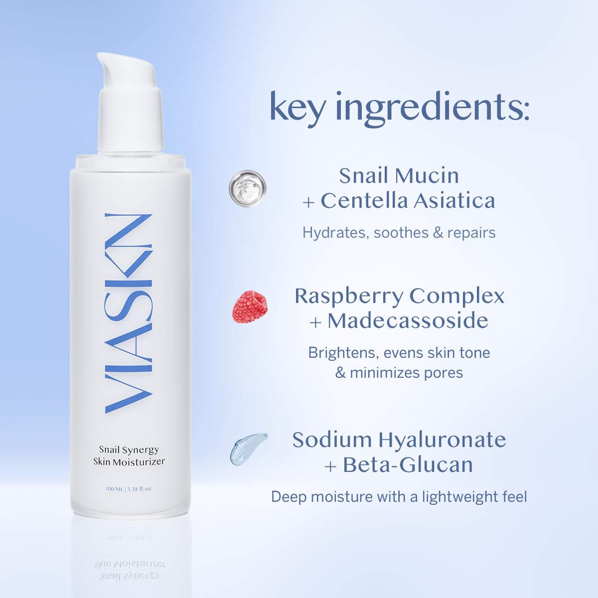 VIASKN Synergy Moisturizer – Korean Snail Mucin Anti-Aging Cream for Wrinkles & Fine Lines – Hydrating, Firming Face Cream with Cica, Adenosine & Berry Complex