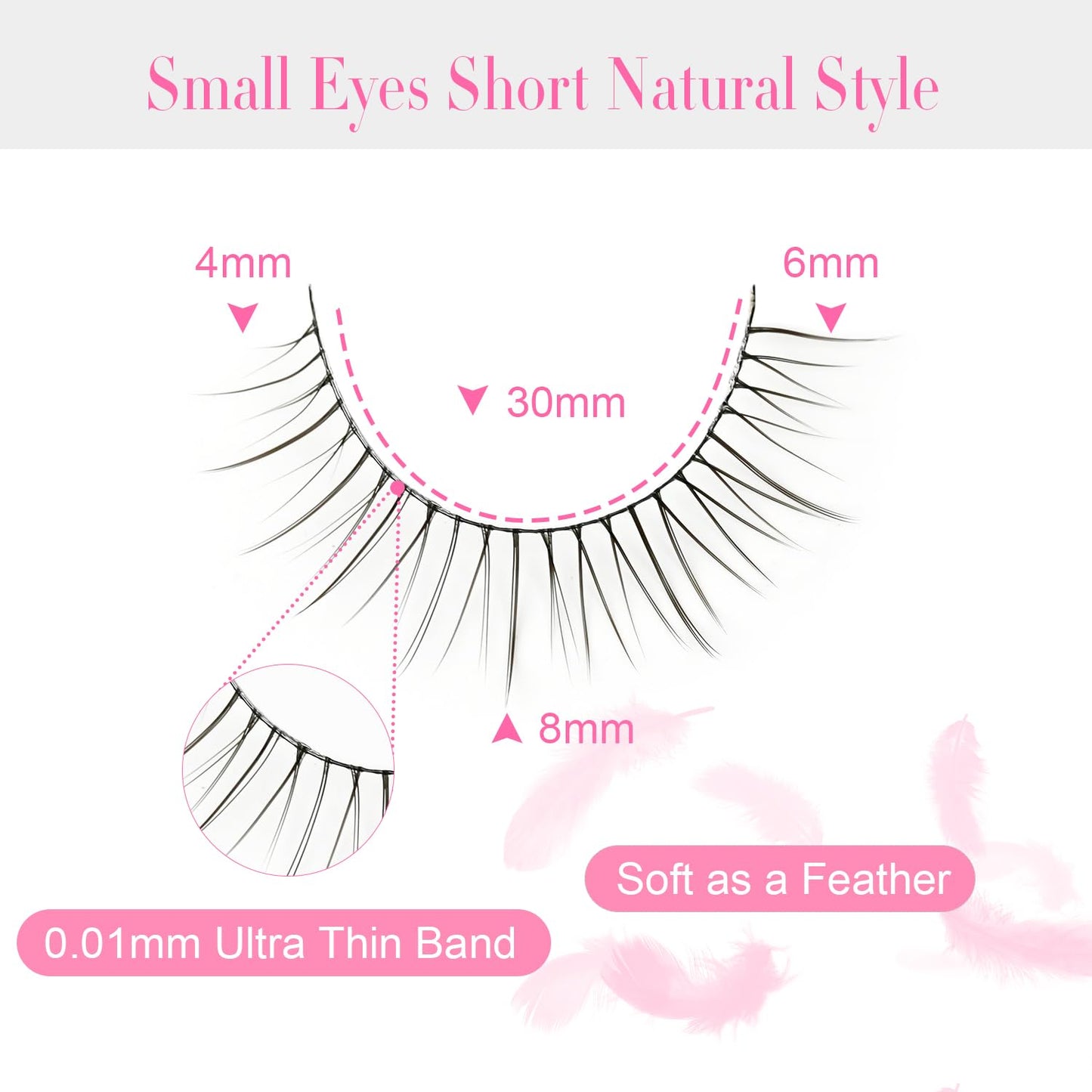 False Lashes Natural Look Eyelashes 8mm Short No Make up False Eyelashes Pestañas Postizas Natural Looking Eye Lash Wispy Strip Lashes Pack by EMEDA (Super Natural)