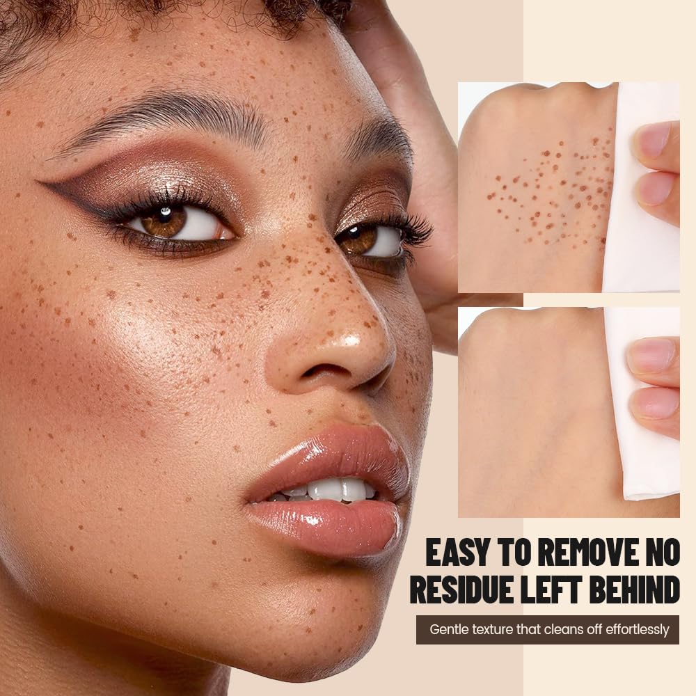 MINXUEYEN Freckle Stamp - Waterproof Faux Freckle Pen, Natural-Looking Lifelike Freckle Makeup, 5-Point Quick Dry Long-Lasting Magic Fake Freckles Marker for Sunkissed Makeup (04)