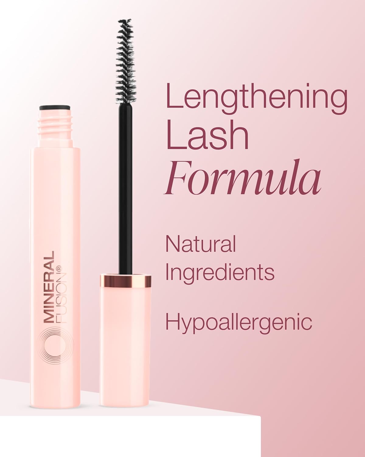 Mineral Fusion So High Mascara - Lengthening Formula for Long, Lush Lashes | Hypoallergenic, Black, No Smudge
