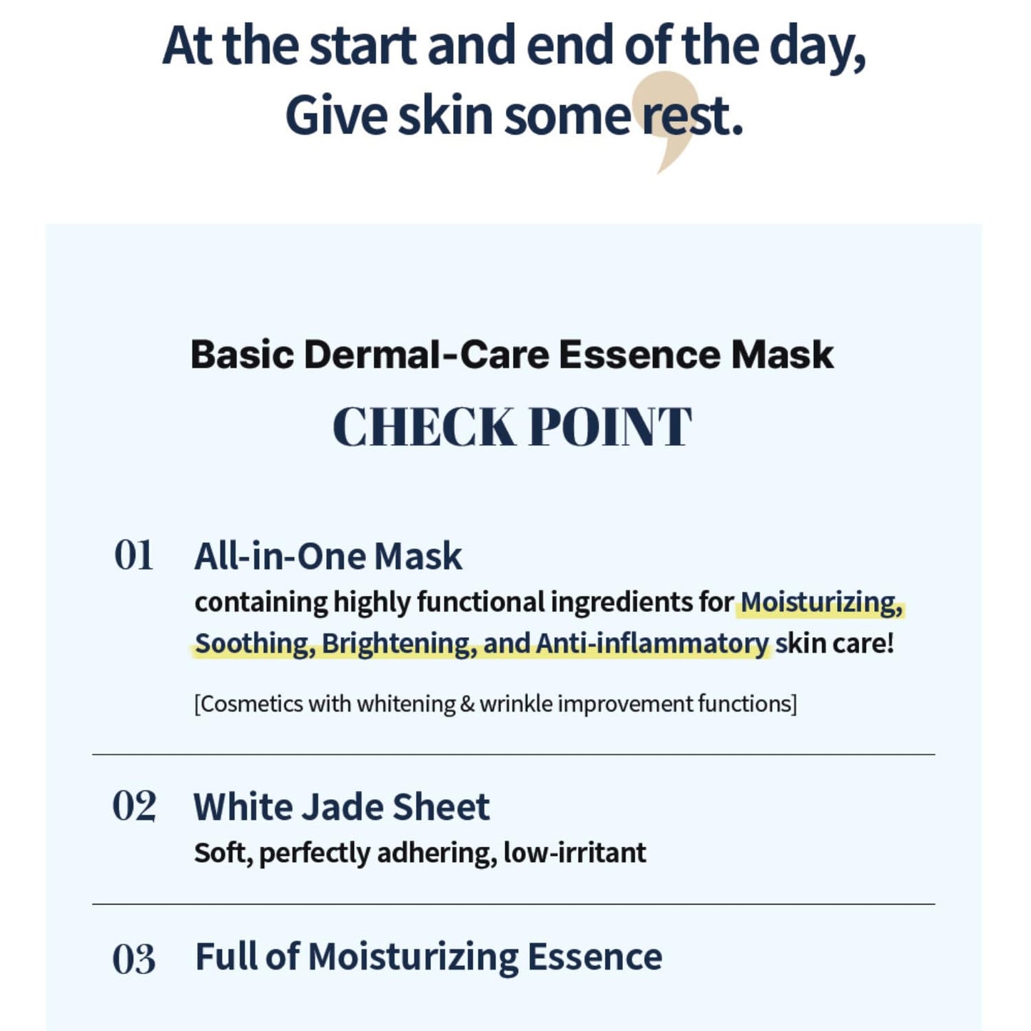 Dermal-Care Essence Mask - Moisturizing & Soothing All-in-One | 25g x 10 Sheets