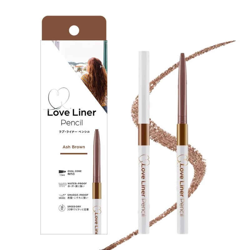 LoveLiner Pencil Eyeliner, Long Lasting Eyeliner for Precision & Versatility, Smudge-Proof, Soft Rewindable Tip, Travel-Friendly Design, Ash Brown