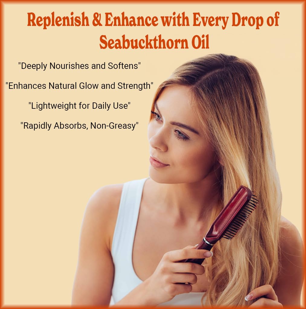 Sea Buckthorn Oil 16oz - 100% Pure Organic Cold-Pressed Oil | Revitalizing with Pump & Dropper