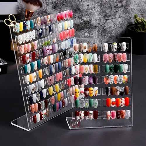 Nail Polish Rack 30 Lattice Nail Art Display Board Clear Acrylic Removable Holder Shelves Display Rack Stand for Nail Art Nail Table Mesa Para Manicura Profesional