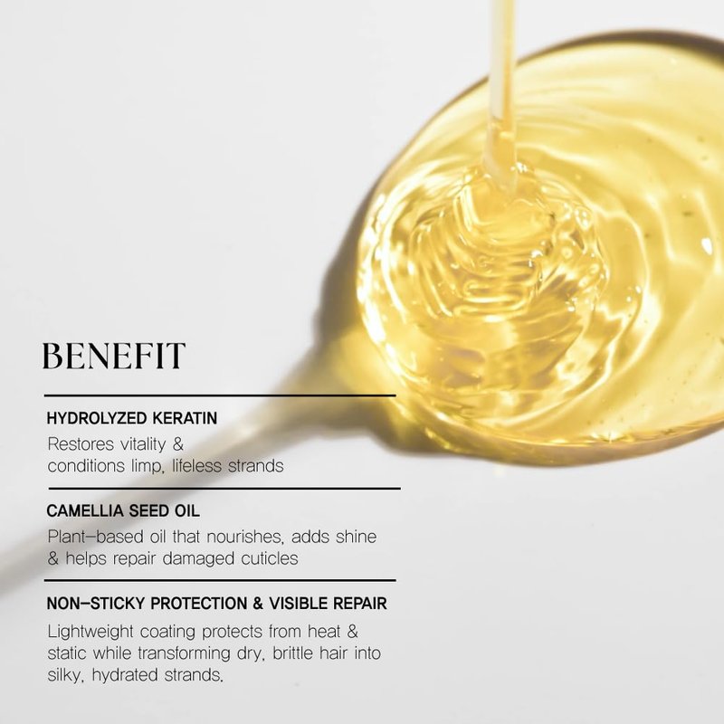 SCAPES UNTOLD BEAUTY Camellia Silk Oil Essence Leave-In Hair Serum for Dry Frizzy Damaged Hair Lightweight Non-Sticky Smooth Shine with Hydrolyzed Keratin 2.37 Fl Oz/70 mL