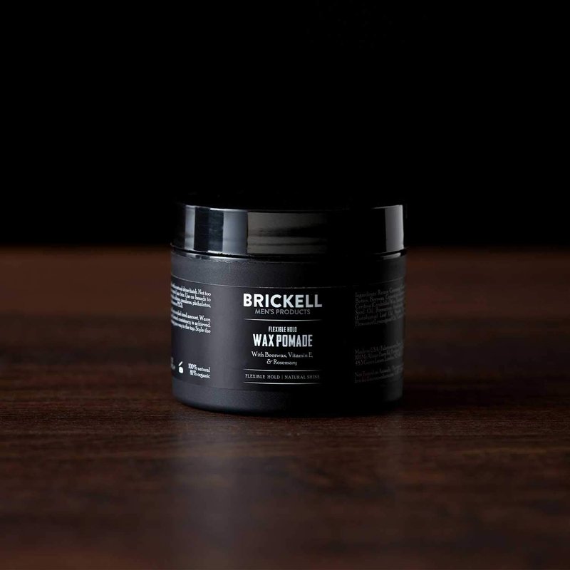 Brickell Men's Flexible Hold Wax Pomade - Natural & Organic Hair Styling Product | 2 Oz, Scented