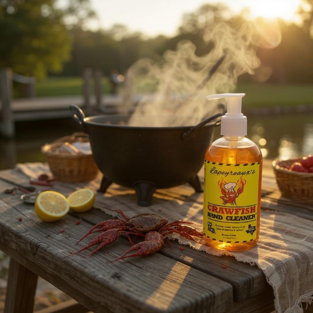 Lapeyreaux's Crawfish Soap Hand Cleaner Wash 1 Bottle, 8floz, Honey & Oat