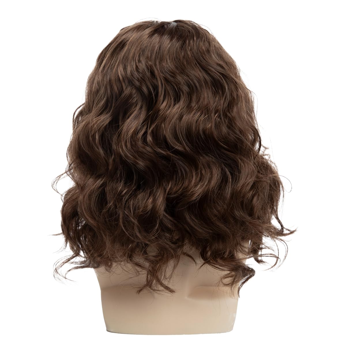 Wiwige Short Wavy Brown Wig for Men Middle Part Short Culry Synthetic Fiber Wig for Male